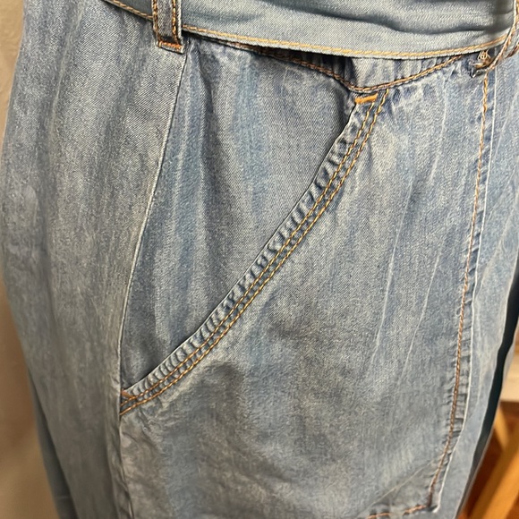 INC - Denim dress with the zipper and matching belt - Picture 5 of 8